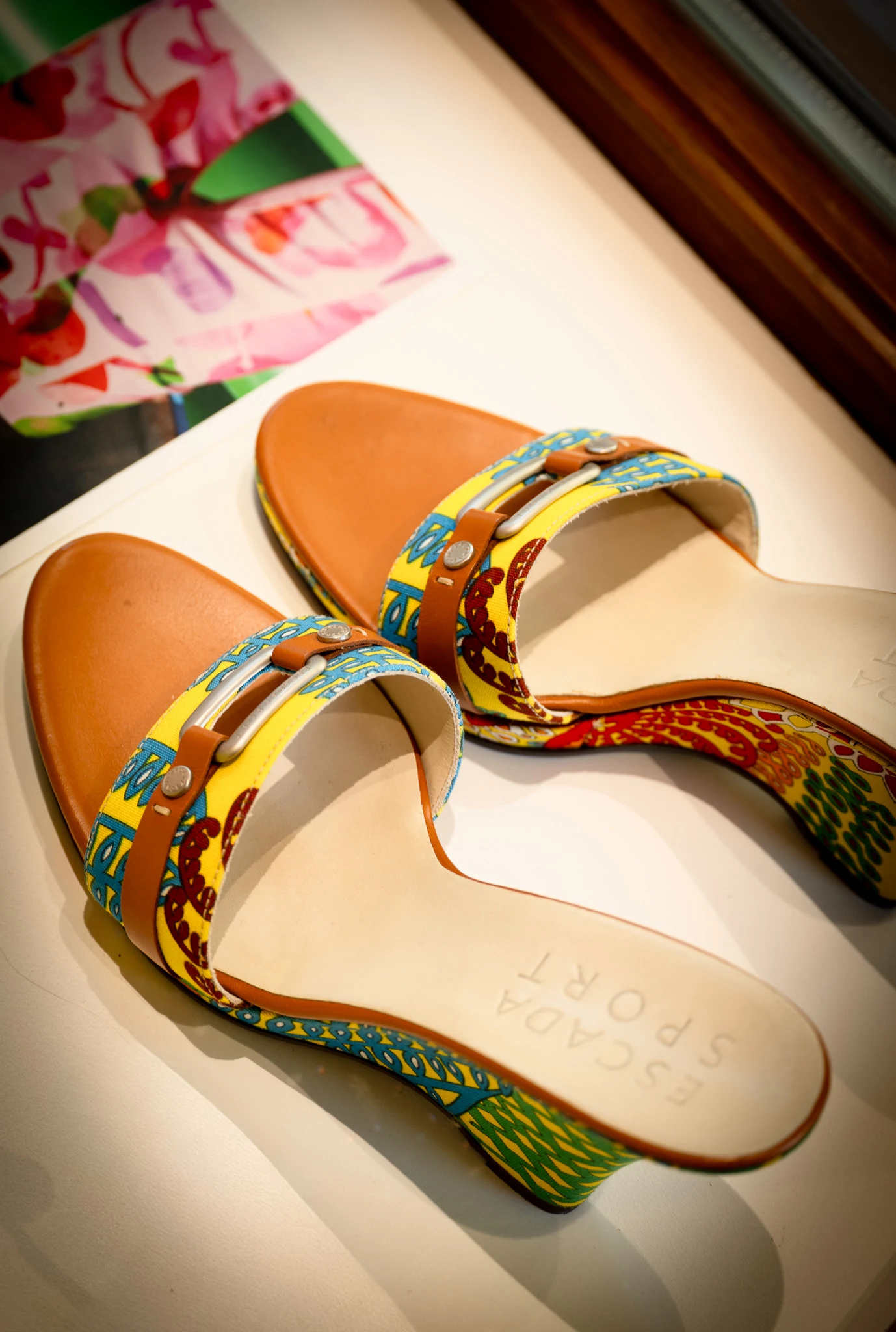 Gemusterte Sandaletten aus Leder bei Ladies First